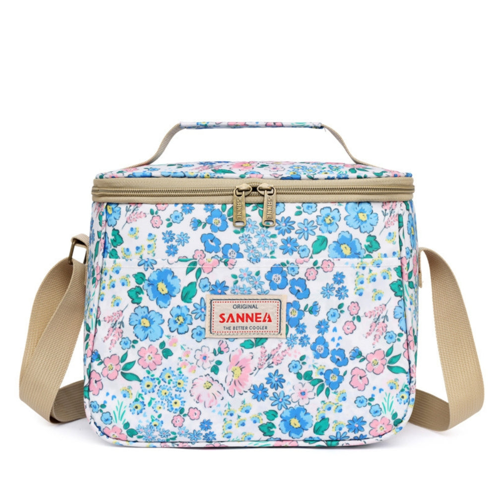 Stilren retro isolert piknikveske med blomster
