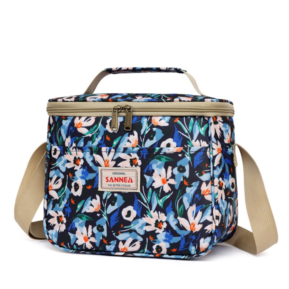 Stilren retro isolert piknikveske med blomster