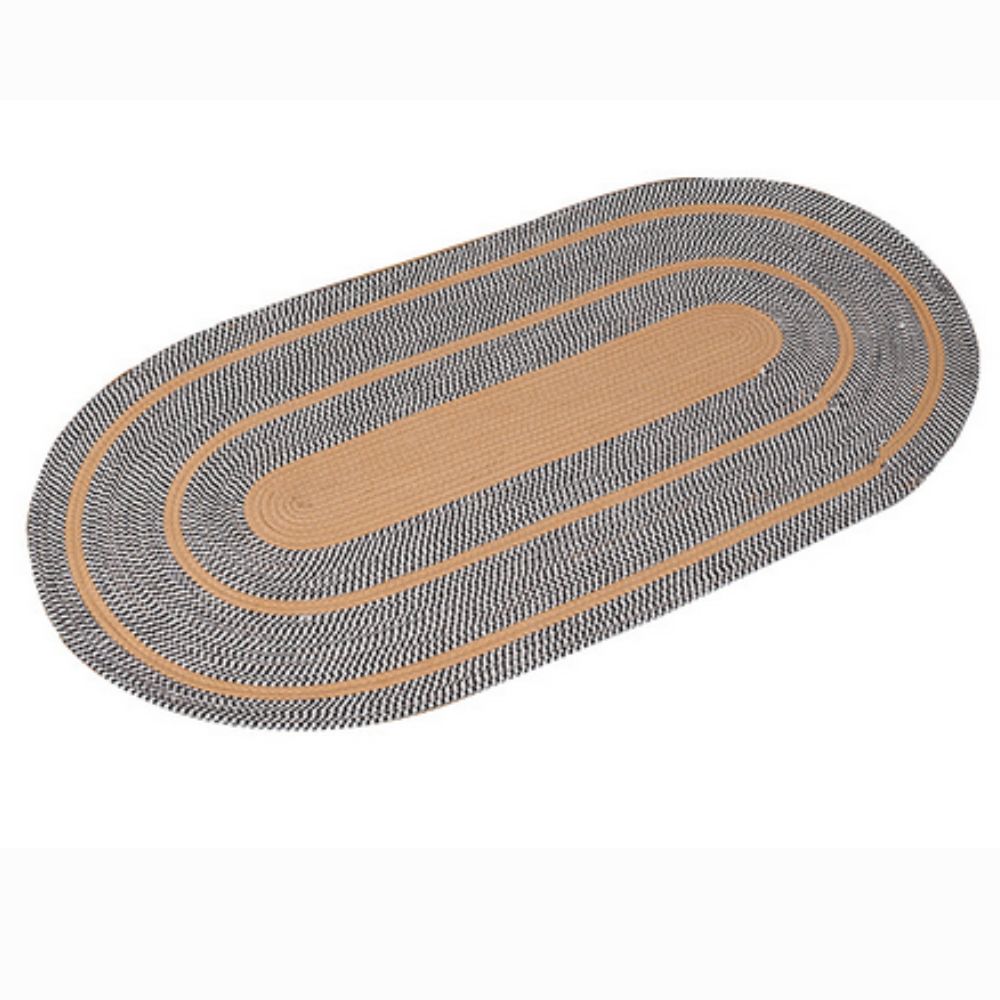 Ovalt boho-teppe med solspiral