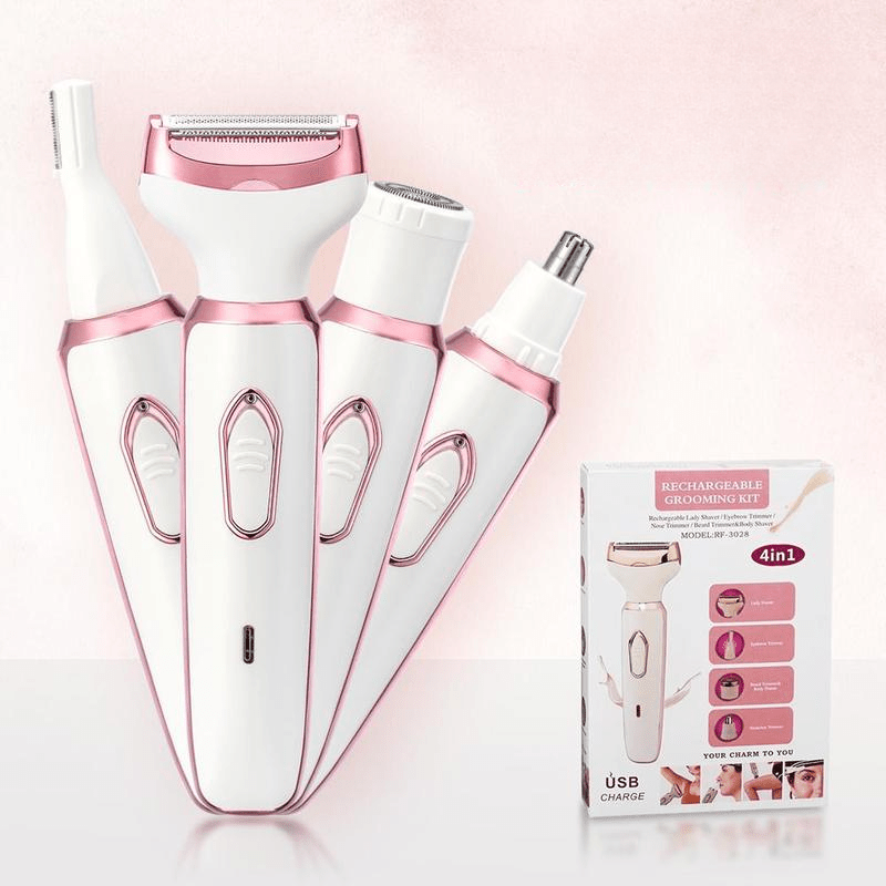 4 - i - 1 Elektrisk Bikini Trimmer & Barbermaskin for Kvinner – Glatt, Smertefri & Sikker Hårfjerning - NordHjem