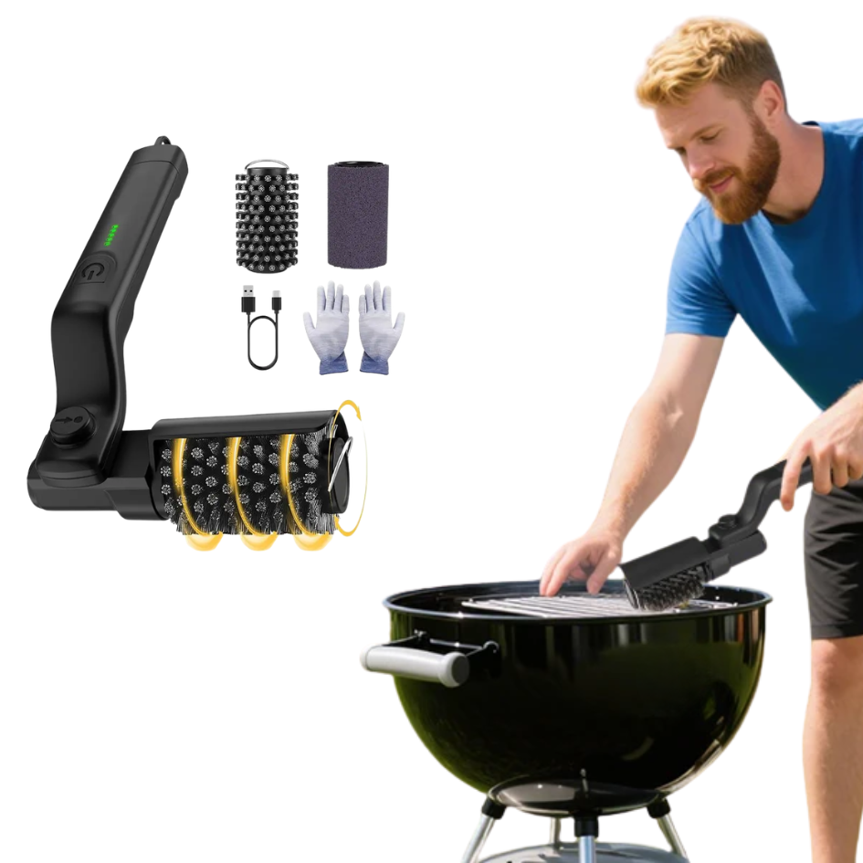 Globetrek° PowerBrush: Elektrisk Power Grill Rengjøringsbørste Med Roterende Dyp Rengjøring