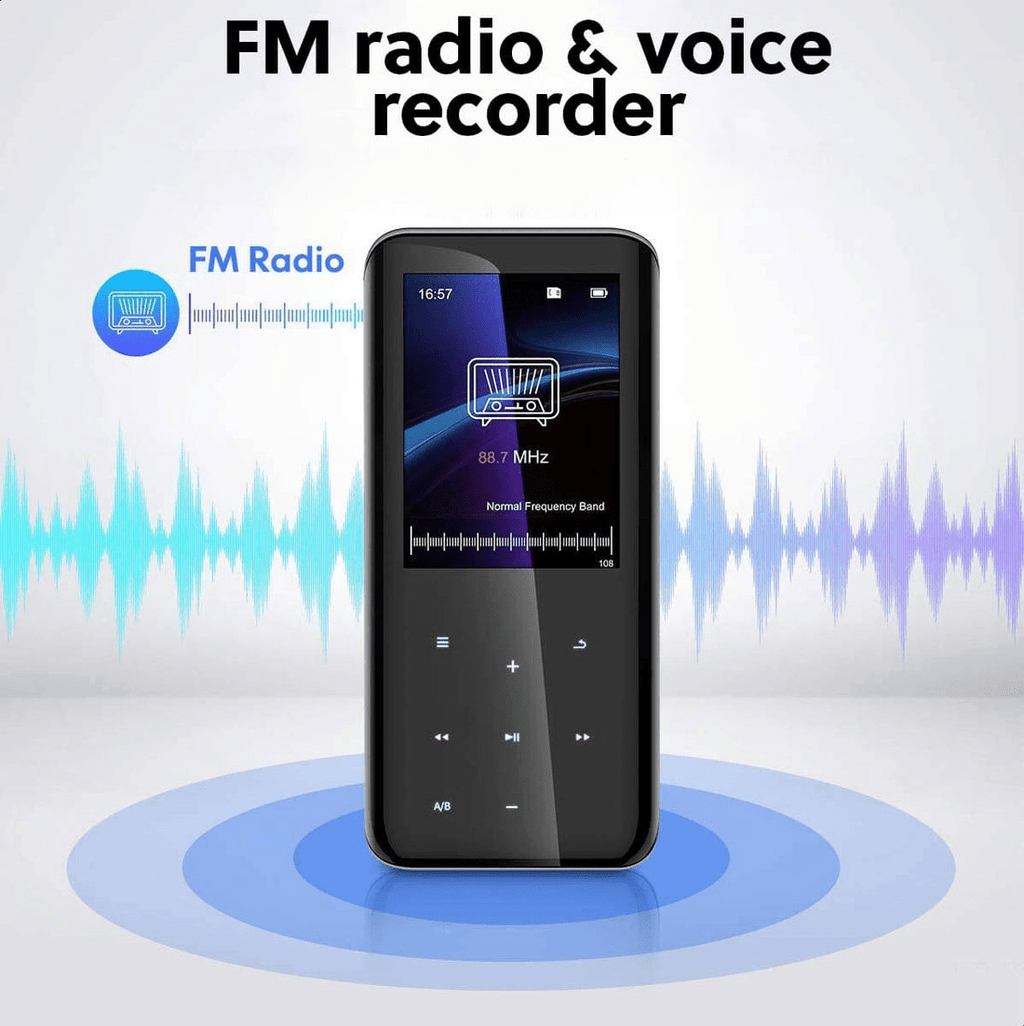 Gadgetplace MP3 - spiller 32GB – Bluetooth 5.0, 60H batteri, HiFi - lyd, FM - radio - NordHjem