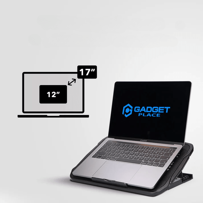 Gadgetplace Laptopkjøler – 6 Kraftige Vifter, 2400 RPM, Justerbart Stativ, USB - drevet - NordHjem
