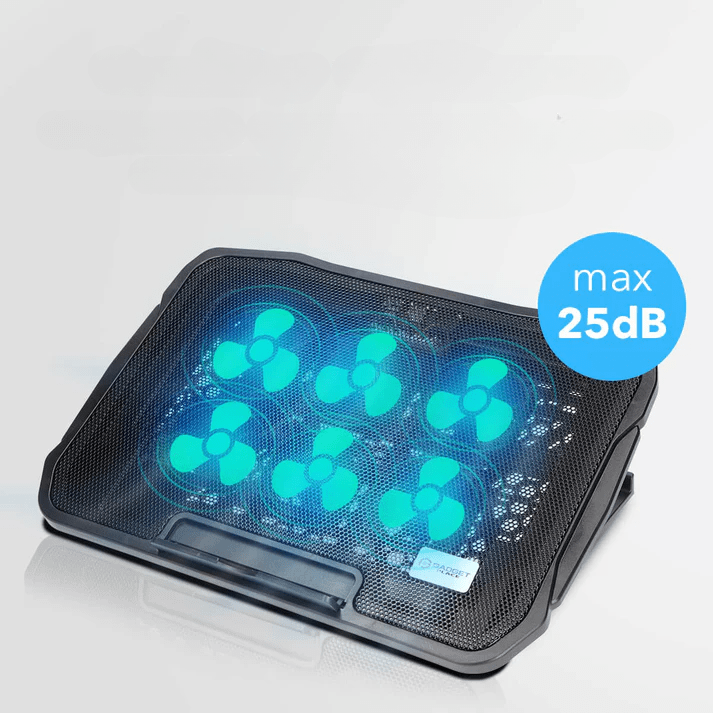 Gadgetplace Laptopkjøler – 6 Kraftige Vifter, 2400 RPM, Justerbart Stativ, USB - drevet - NordHjem