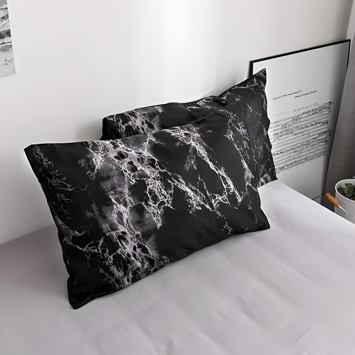 Luxe Black Marble | Dynetrekksett i 3 deler