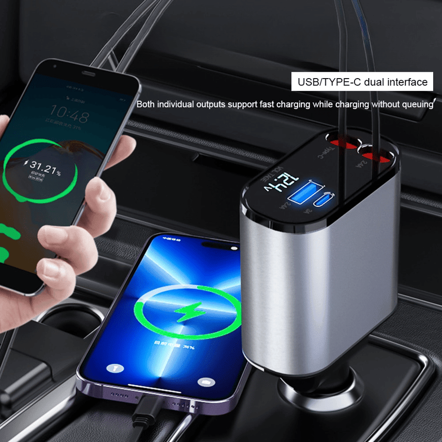 Hurtiglader til bil – Rask lading for iPhone, Xiaomi, Huawei, Samsung m.fl. - NordHjem