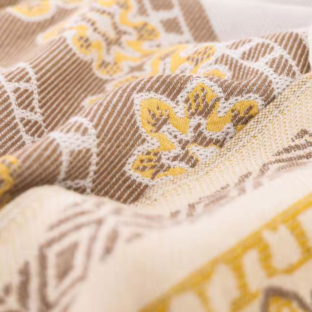 Wander boho-bomullspledd med mandala