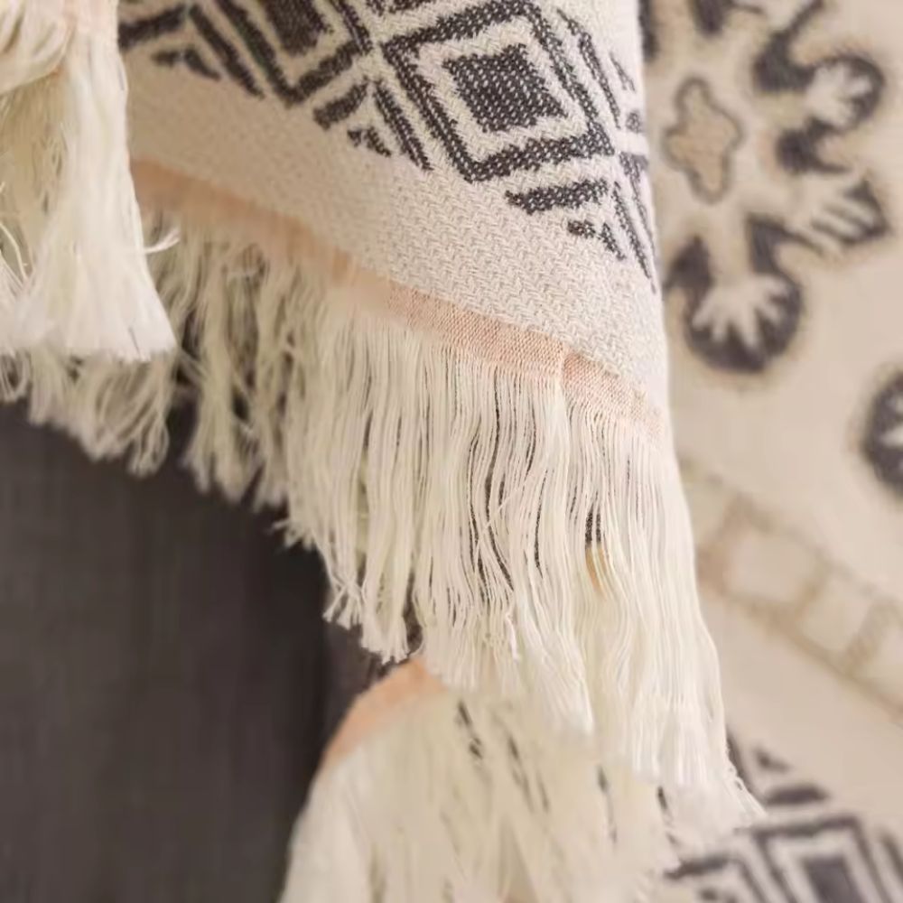 Wander boho-bomullspledd med mandala