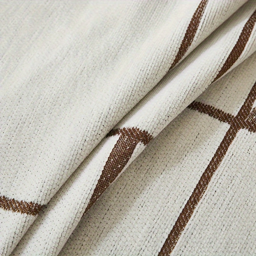 Boho-sofatrekk med bølgestriper