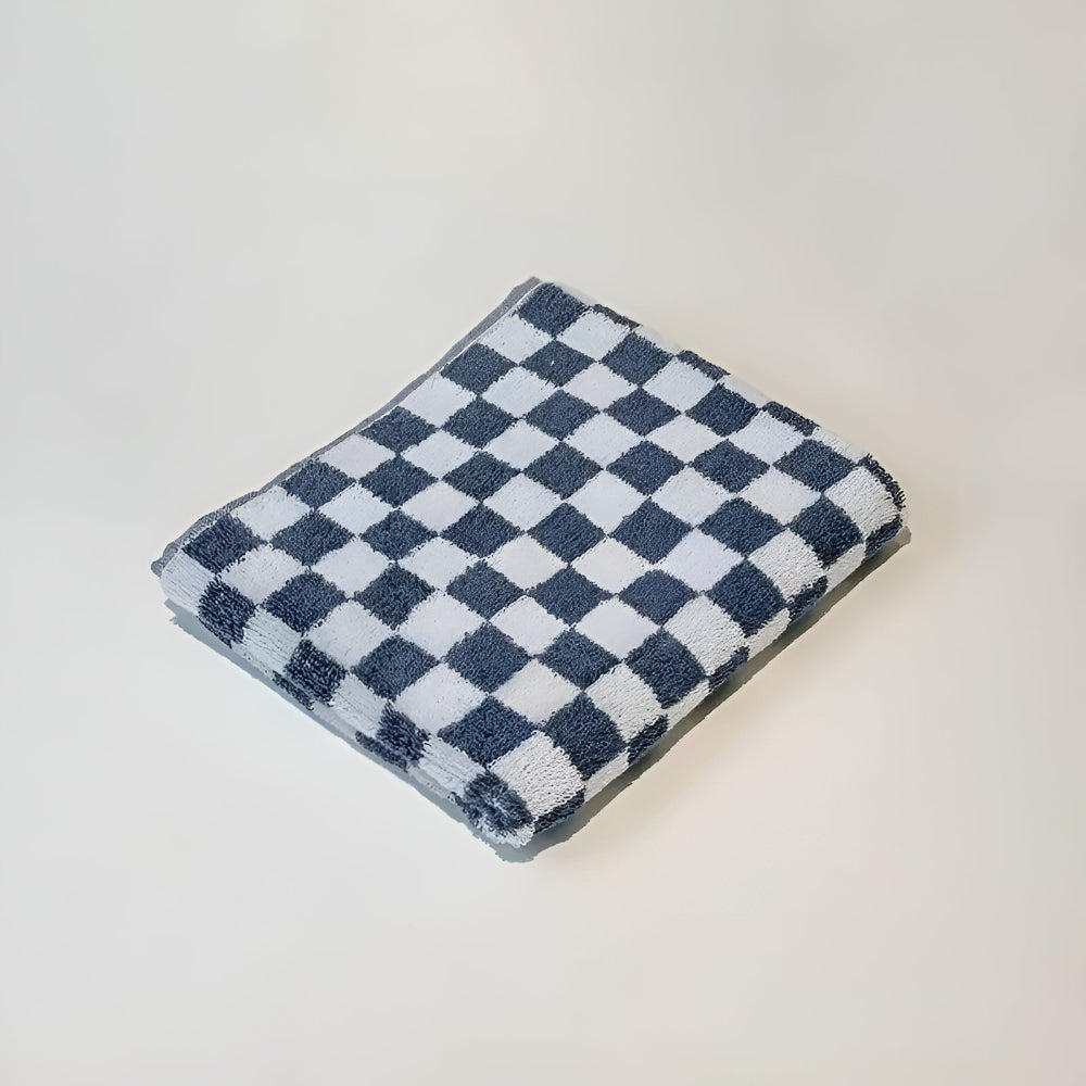 Retro bomullshåndkle med sjakkmønster