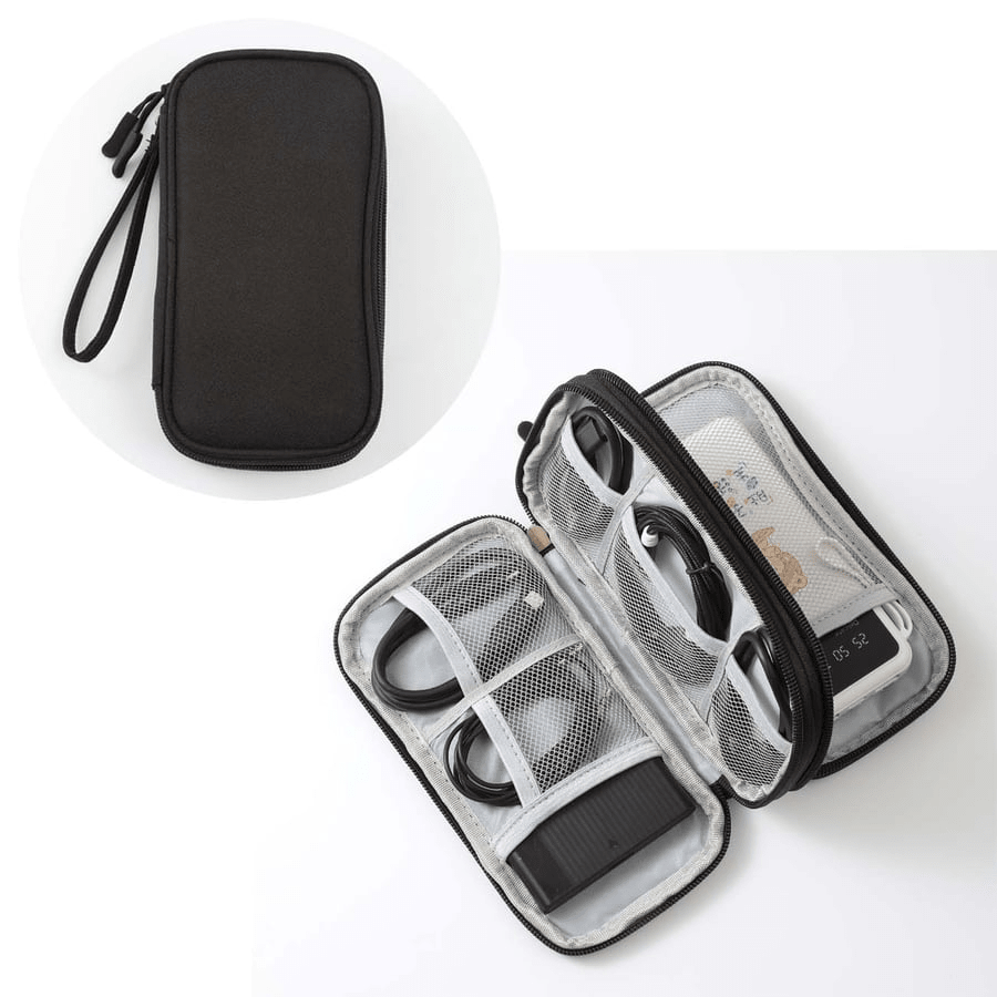 Bærbar Reiseorganisator for Kabler – Vanntett Elektronisk Oppbevaringsveske med 8 Rom for Ladere, Kabler, Hodetelefoner, Powerbank, SD - kort & Mer - NordHjem