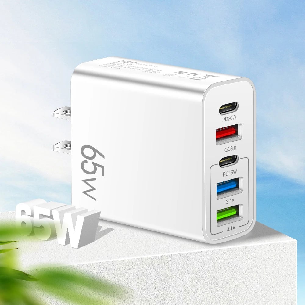 Multiport-adapter 65W hurtiglader 