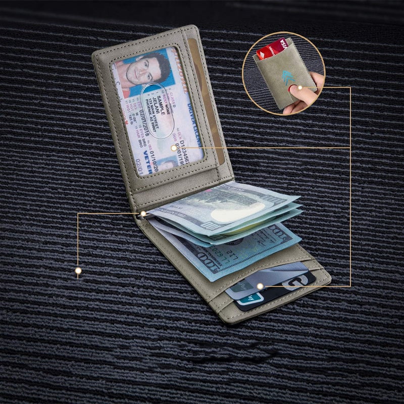 Tyverisikret kortholder i ekte lær