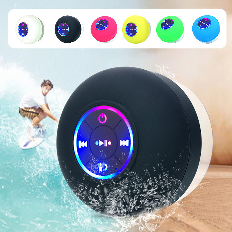Mini Bluetooth-dushøjttaler med LED-lys