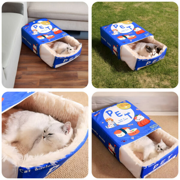 Catfri® CatBed: Koselig Vedlagt Rektangulær Skjulested KatteSeng