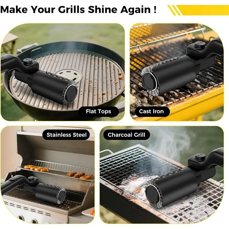 Globetrek° PowerBrush: Elektrisk Power Grill Rengjøringsbørste Med Roterende Dyp Rengjøring