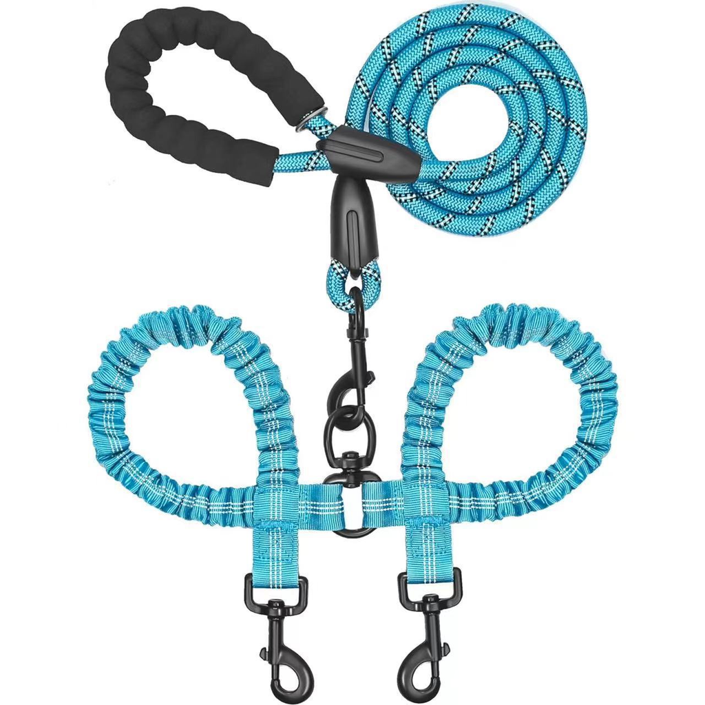 DogFri™ DogLeash: Nei Floker 360° Drei Dobbel Gå Hund Bånd