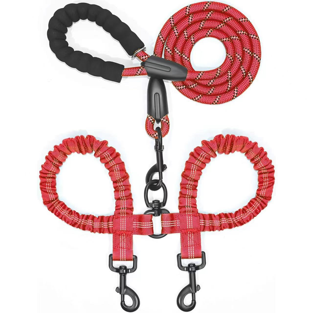 DogFri™ DogLeash: Nei Floker 360° Drei Dobbel Gå Hund Bånd