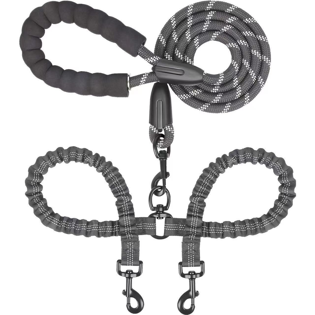 DogFri™ DogLeash: Nei Floker 360° Drei Dobbel Gå Hund Bånd