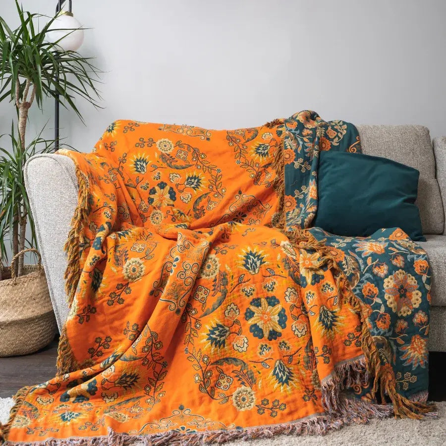 Marigold vendbart bomullspledd