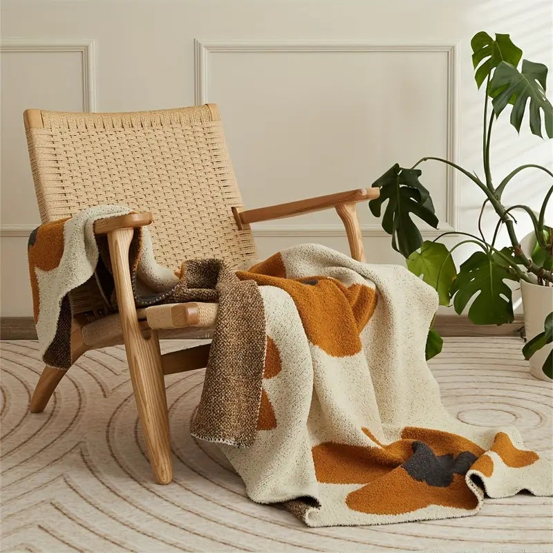 Aurora Bloom | Strikket pledd med blomster