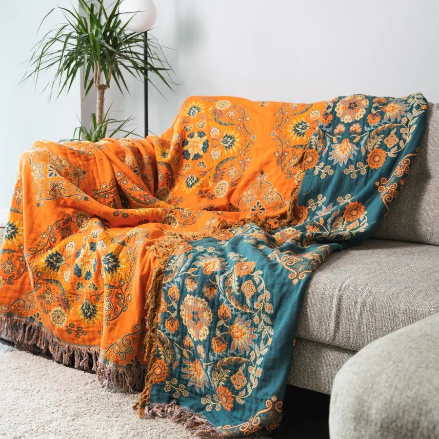 Marigold vendbart bomullspledd