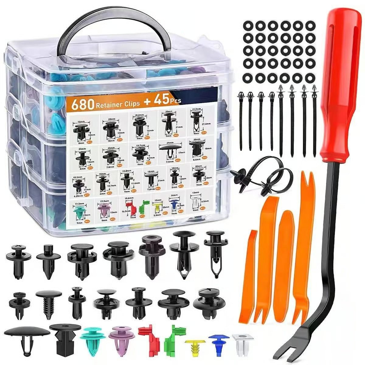 FixMate Universal Fasteners 680 Kit – 680PCS Bilklips med Verktøysett - NordHjem