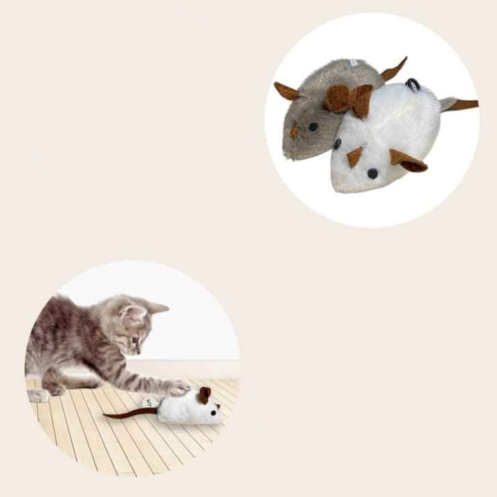 Catfri® SqueakyMouse 1+1 GRATIS: Realistisk Interaktiv Plysj Katte Leke Pepende Mus