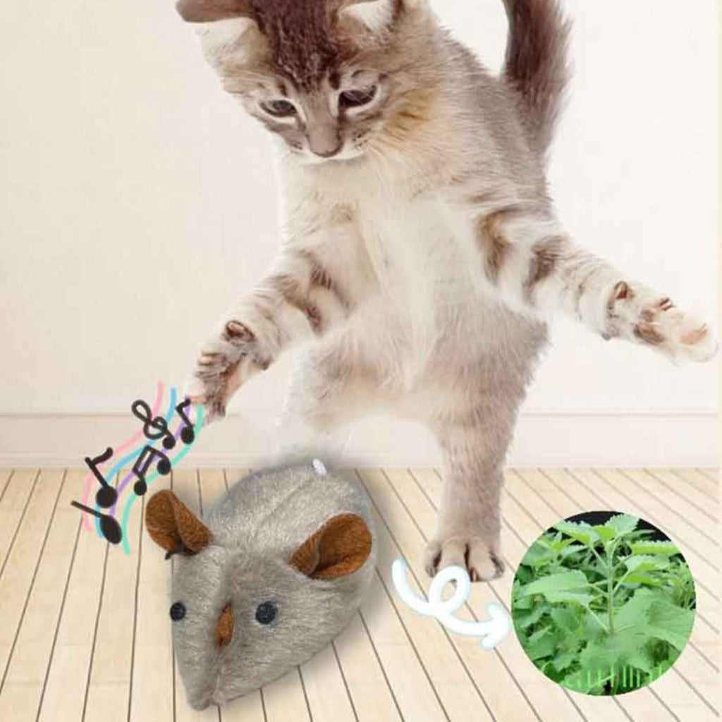 Catfri® SqueakyMouse 1+1 GRATIS: Realistisk Interaktiv Plysj Katte Leke Pepende Mus