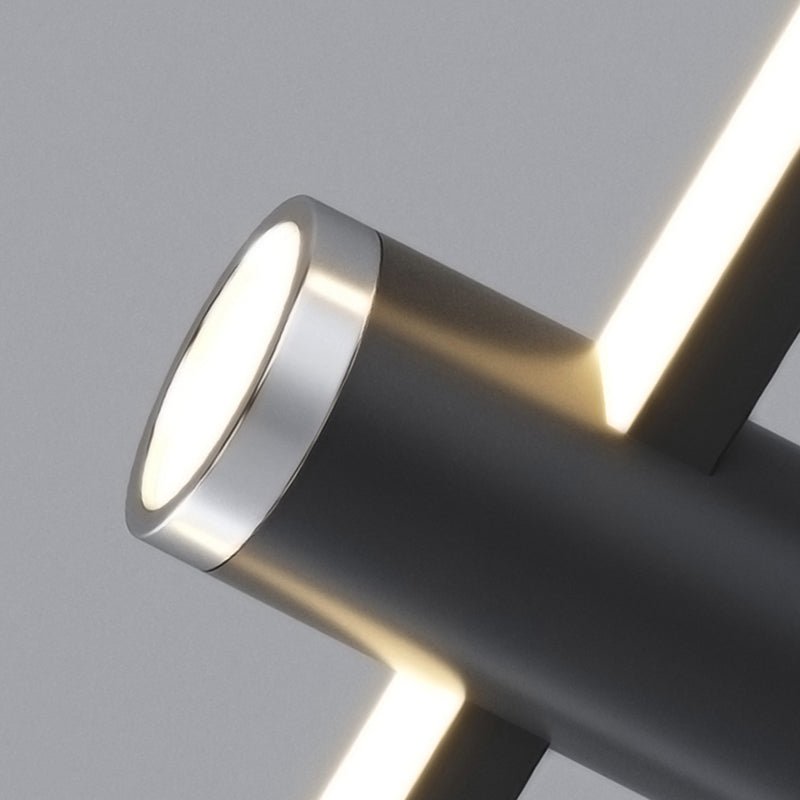 LumiLine moderne lineær LED-taklampe i matt sort over kjøkkenøy