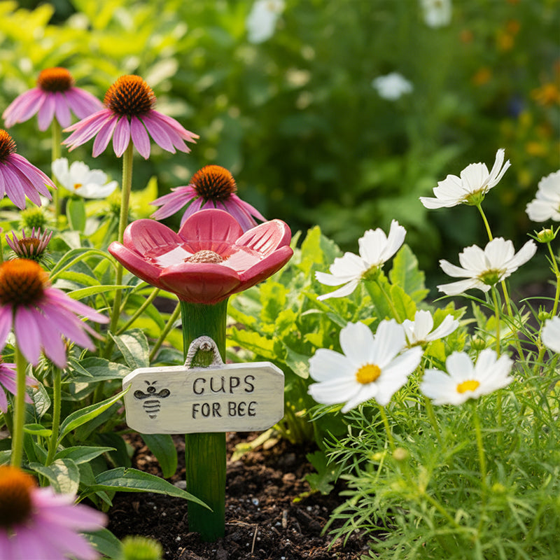 FlowerBowl 1+1 GRATIS - Hagedekorasjon Bier Som Drikker Vann Blomsterskål